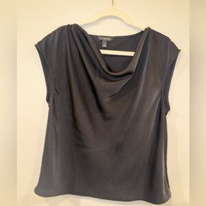 Banana Republic Gray Cap Sleeve Draped Blouse